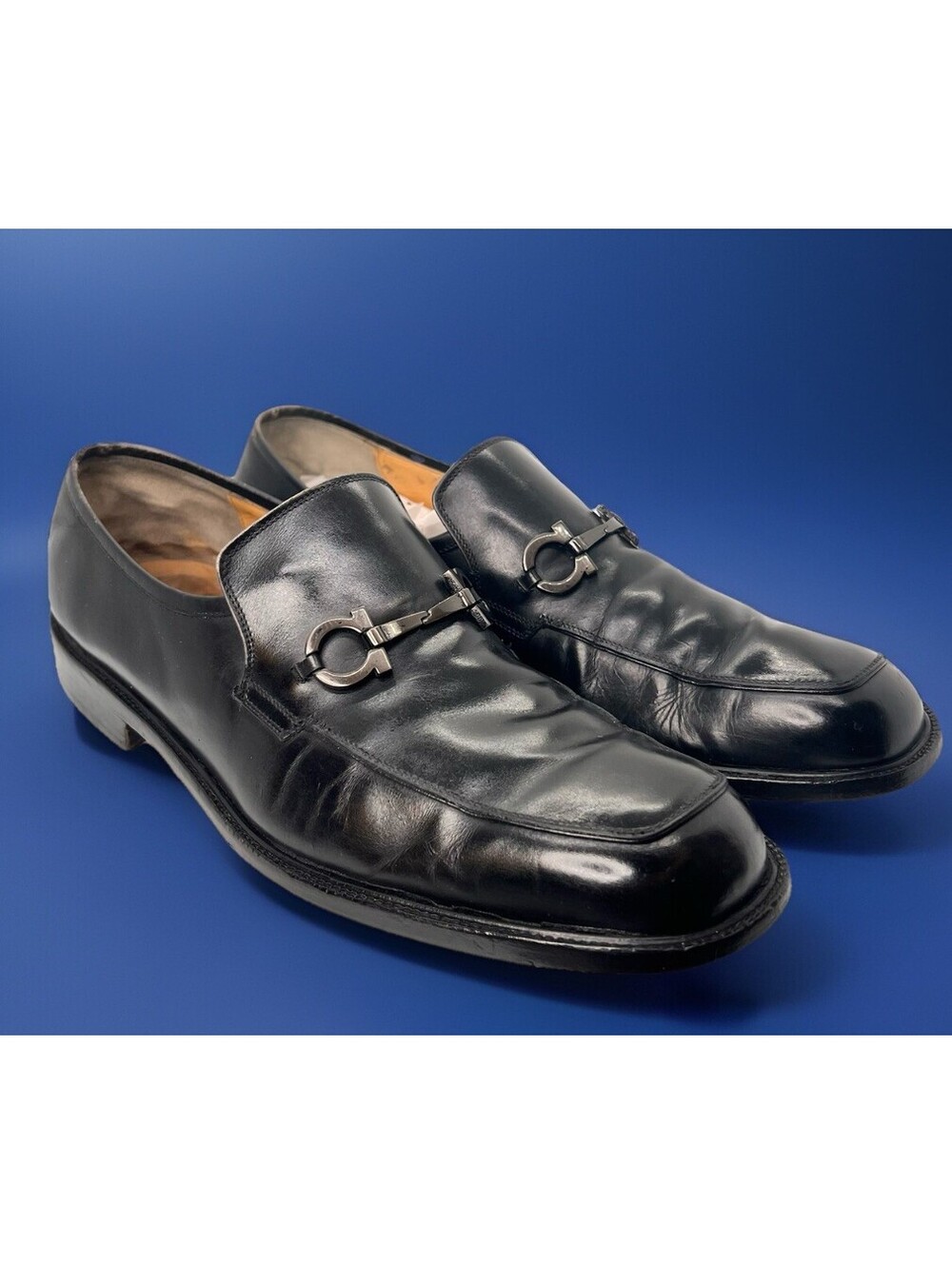 Salvatore Ferragamo Black Leather Horsebit Loafers – Made in Italy – Size 12D